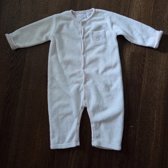 Koala Baby 3/6M Cream Velour Romper - Picture 1 of 7